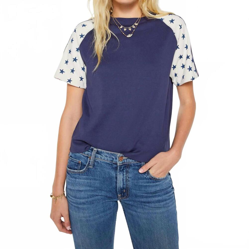 NEW MOTHER short sleeve concert racer top in patriot blue